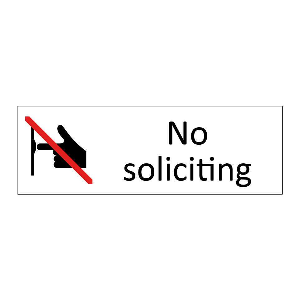 No soliciting