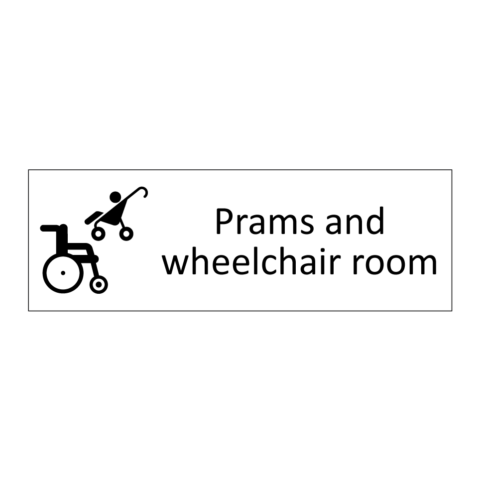 Prams and wheelchair room