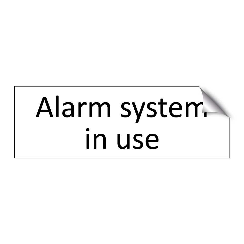 Alarm system in use