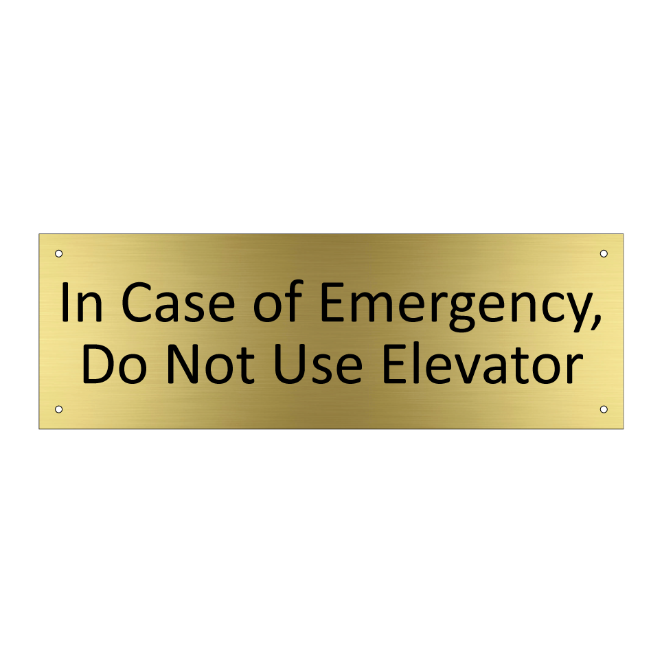 In Case of Emergency, Do Not Use Elevator