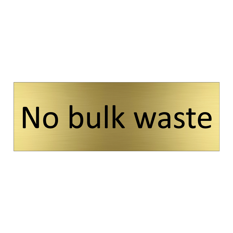 No bulk waste