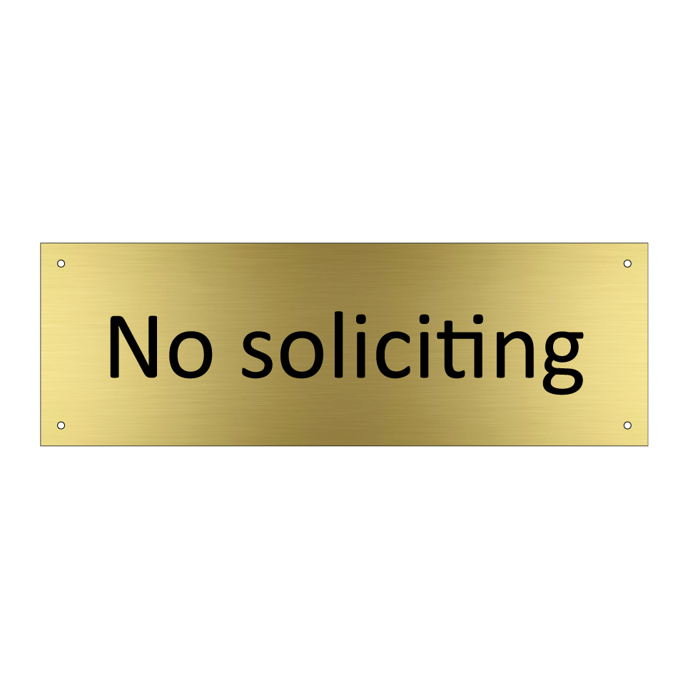 No soliciting