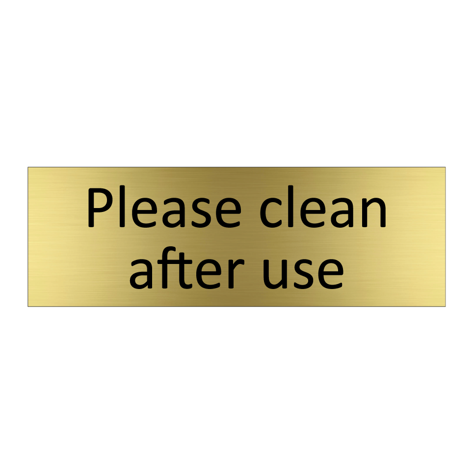 Please clean after use