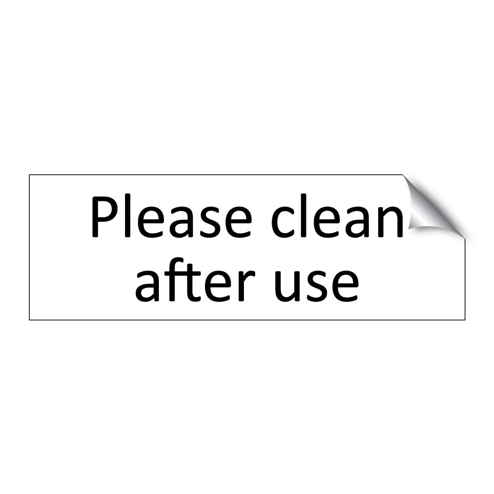 Please clean after use