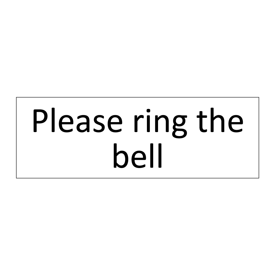 Please ring the bell