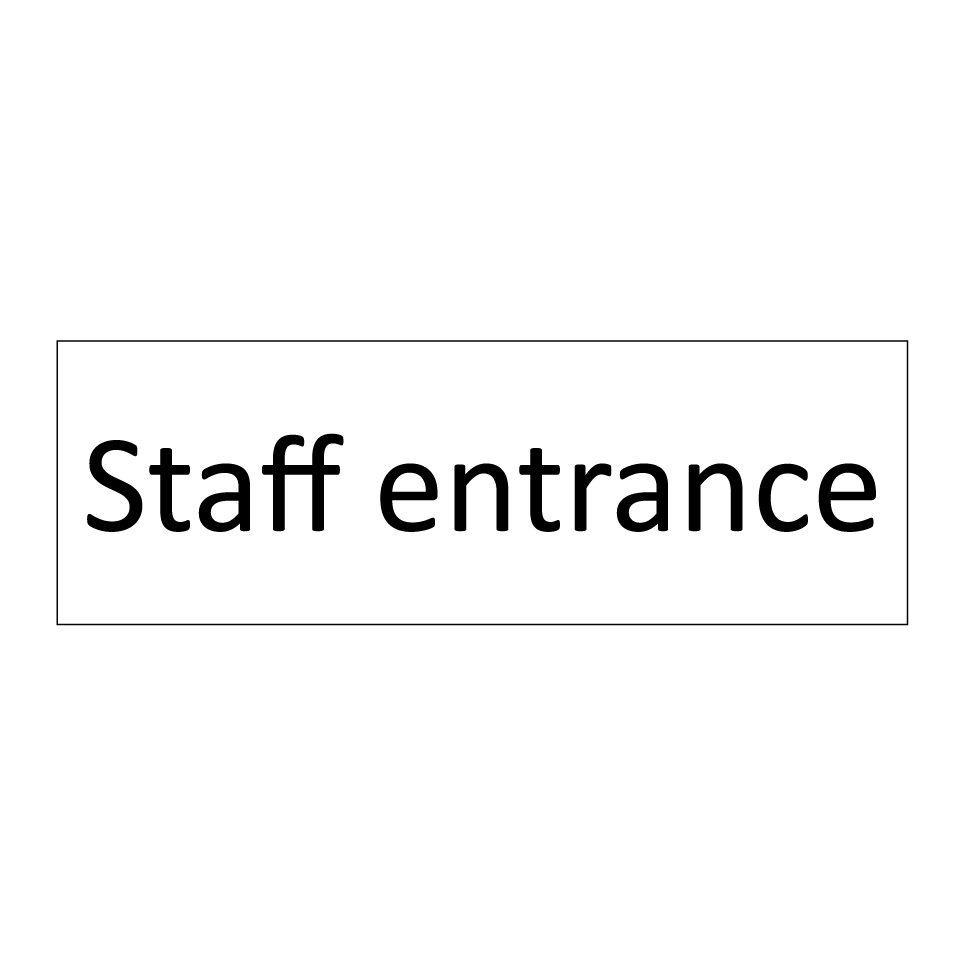 Staff entrance