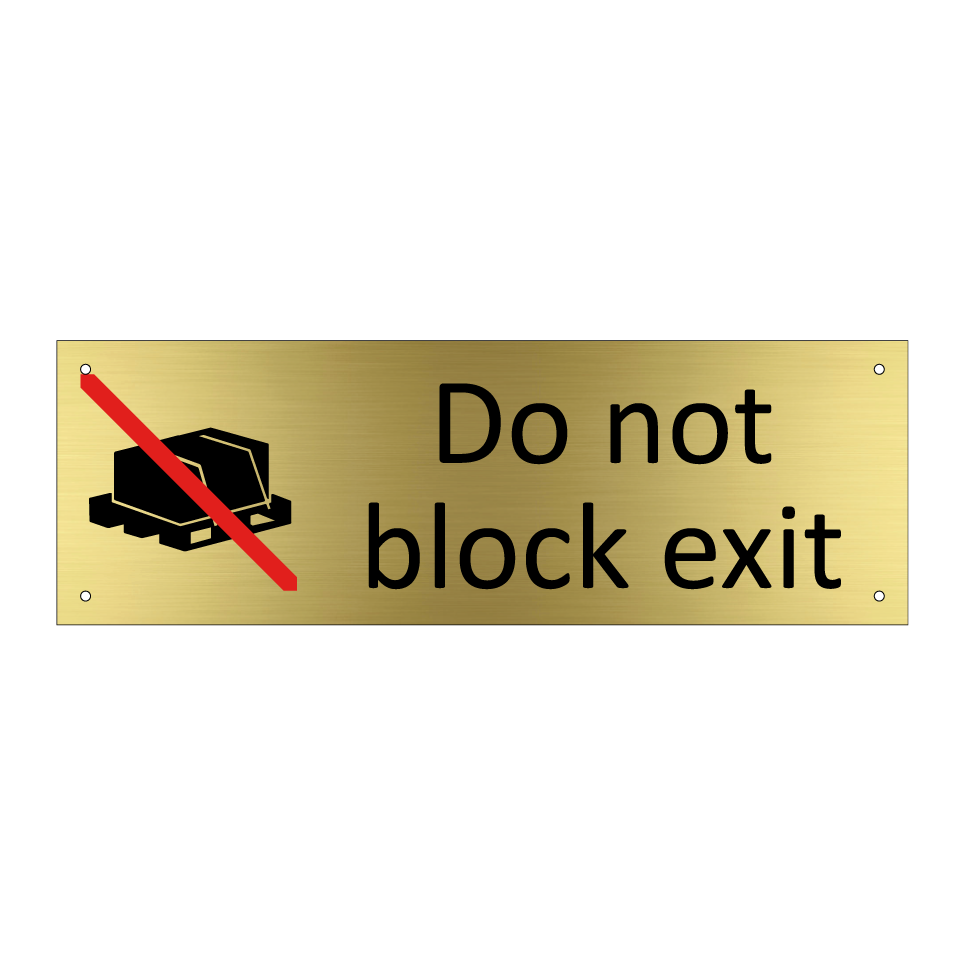 Do not block exit