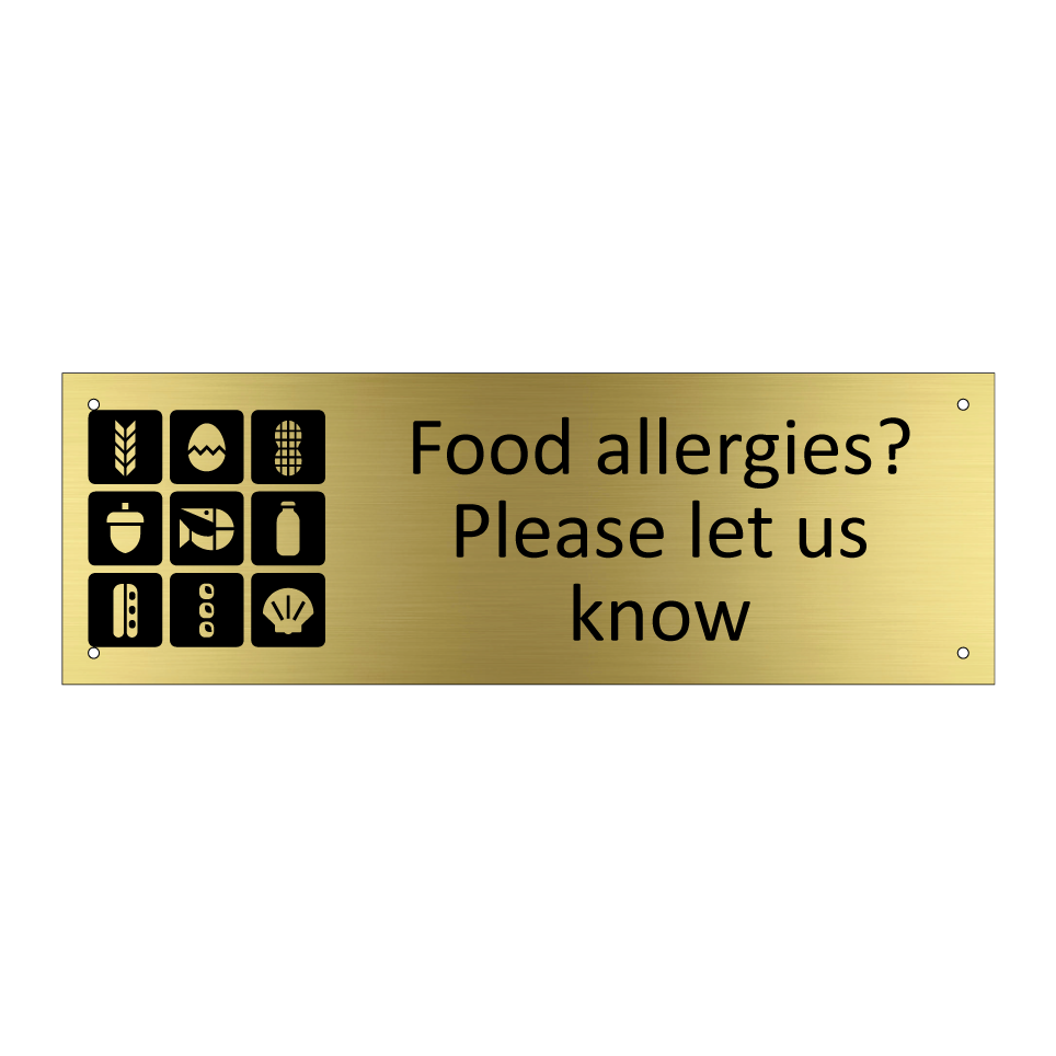 Food allergies? Please let us know