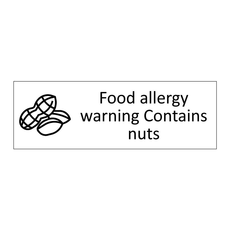 Food allergy warning Contains nuts