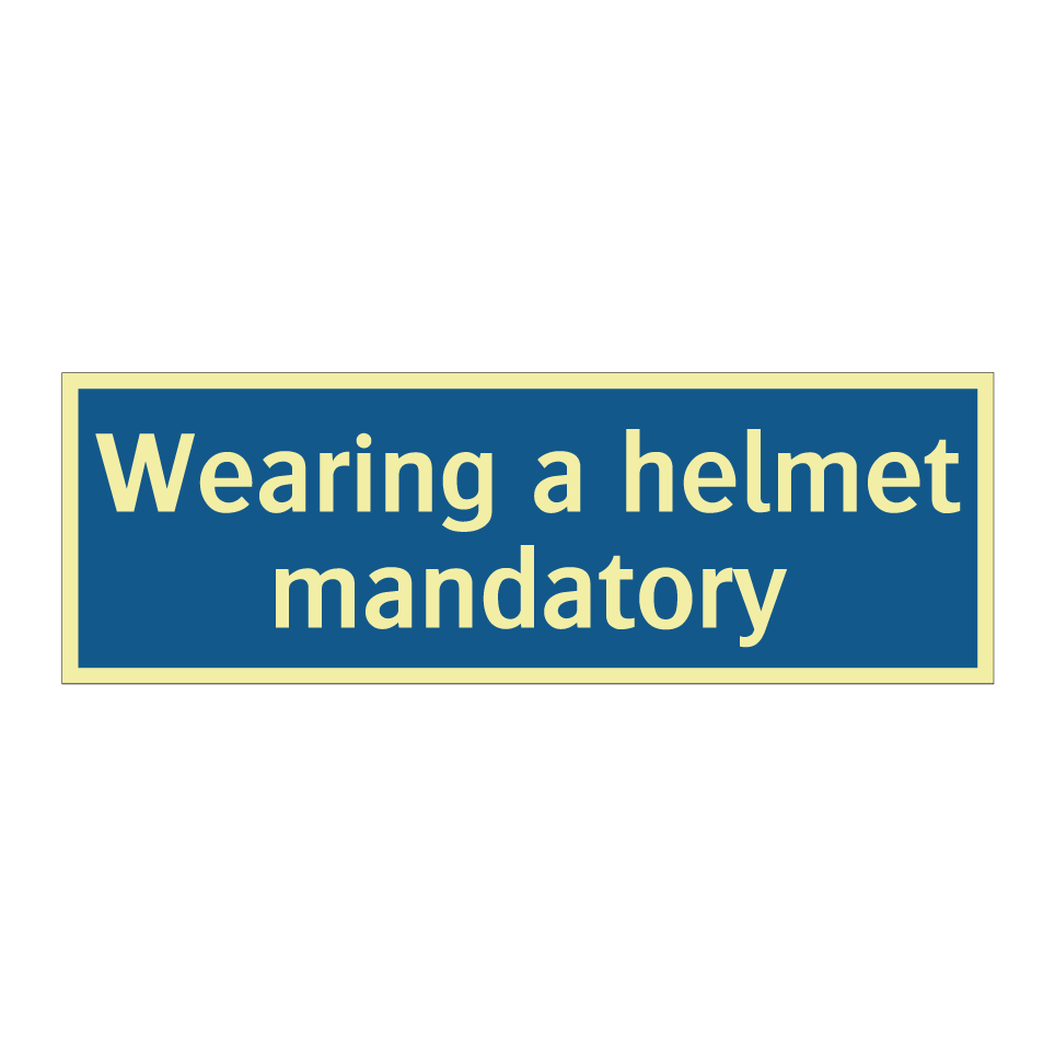 Wearing a helmet mandatory