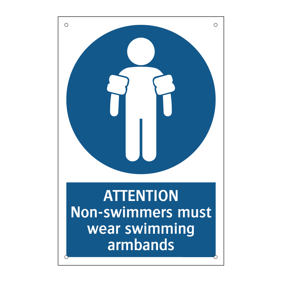 ATTENTION Non-swimmers must wear swimming armbands