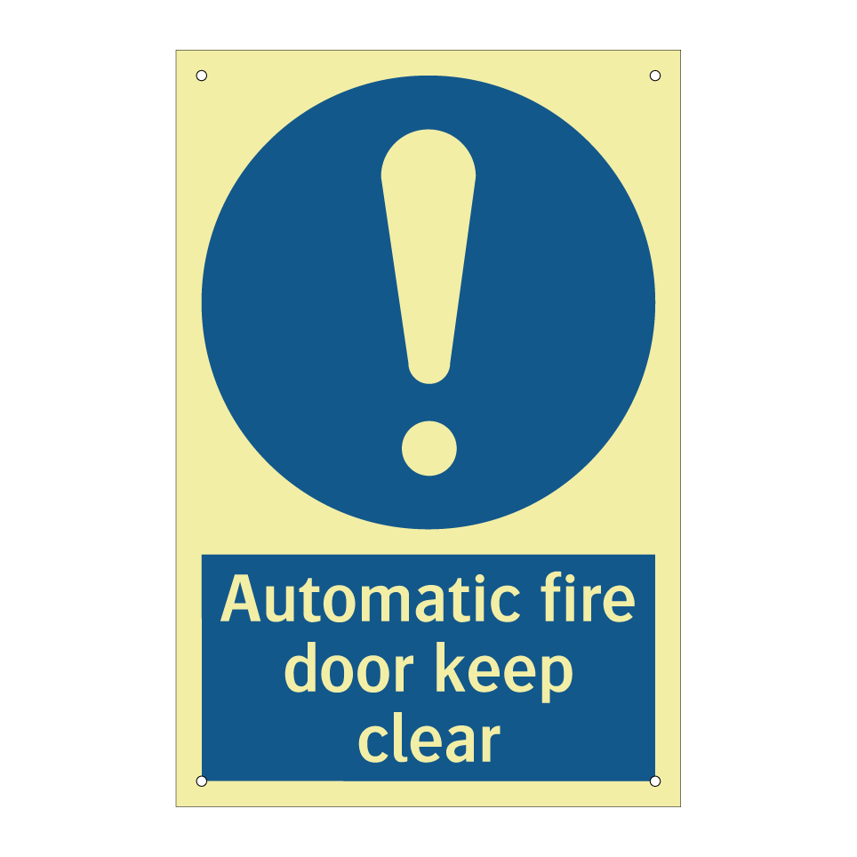 Automatic fire door keep clear