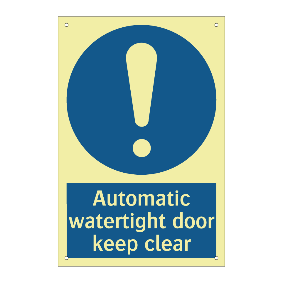 Automatic watertight door keep clear