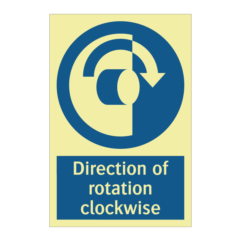 Direction of rotation clockwise