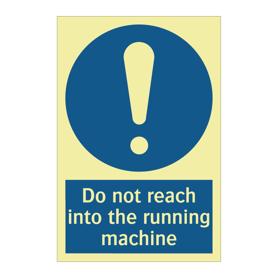 Do not reach into the running machine