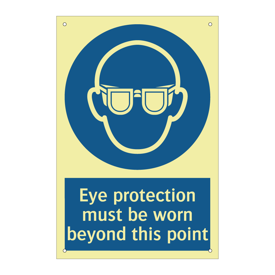 Eye protection must be worn beyond this point