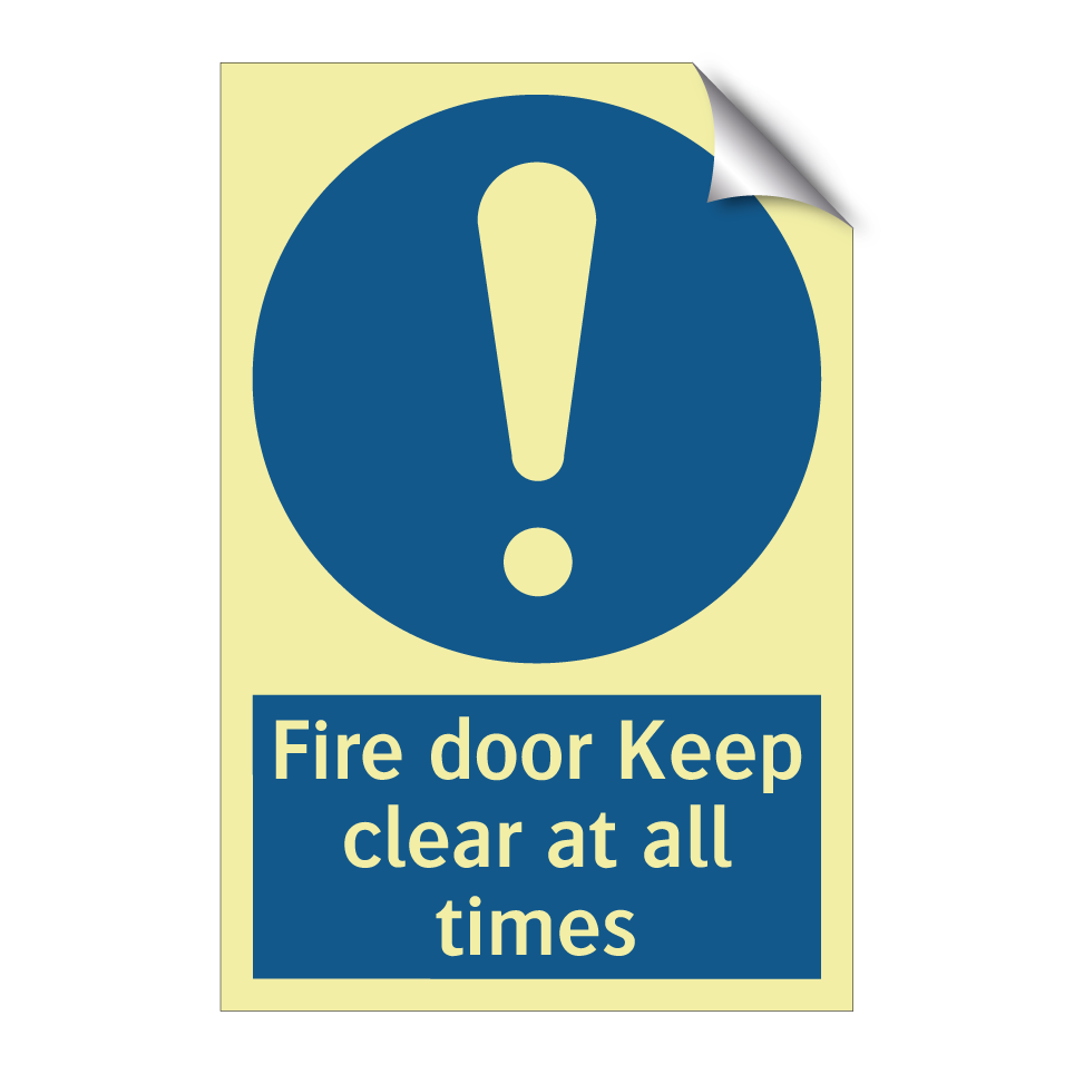 Fire door Keep clear at all times