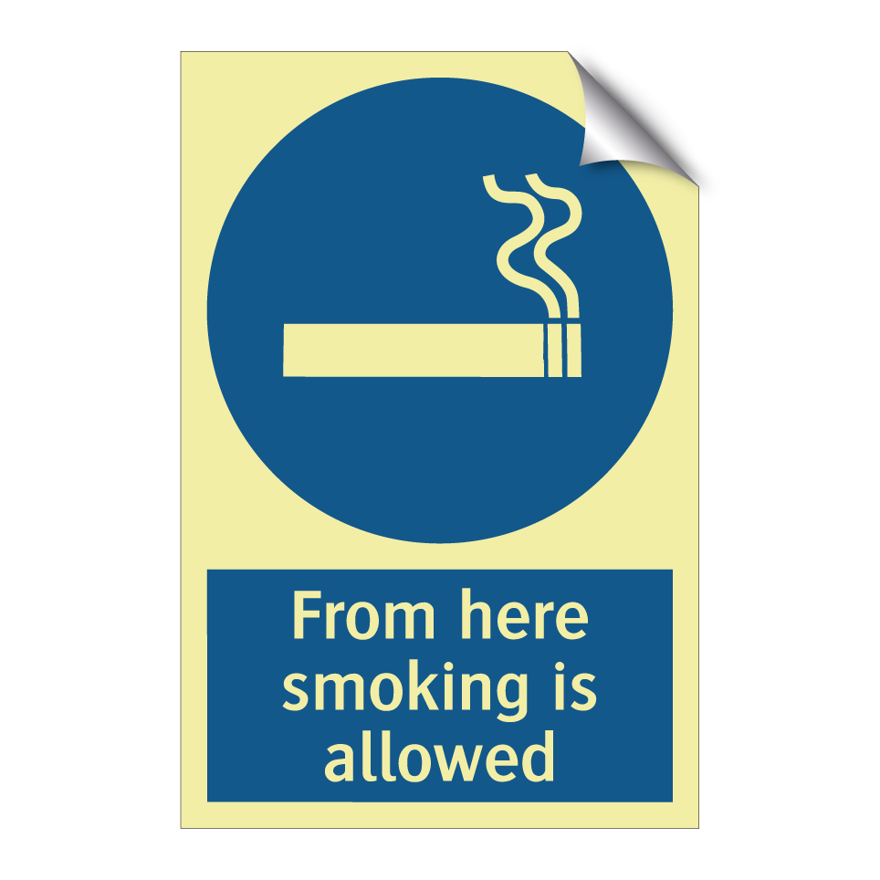 From here smoking is allowed