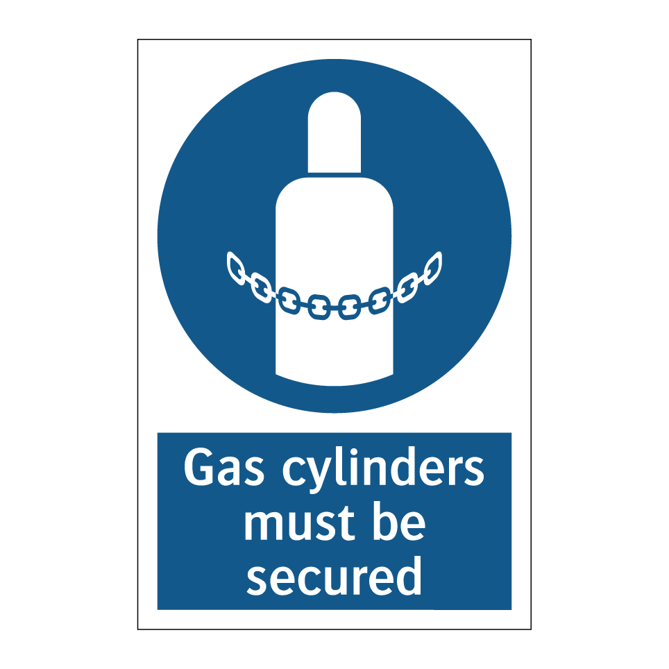 Gas cylinders must be secured