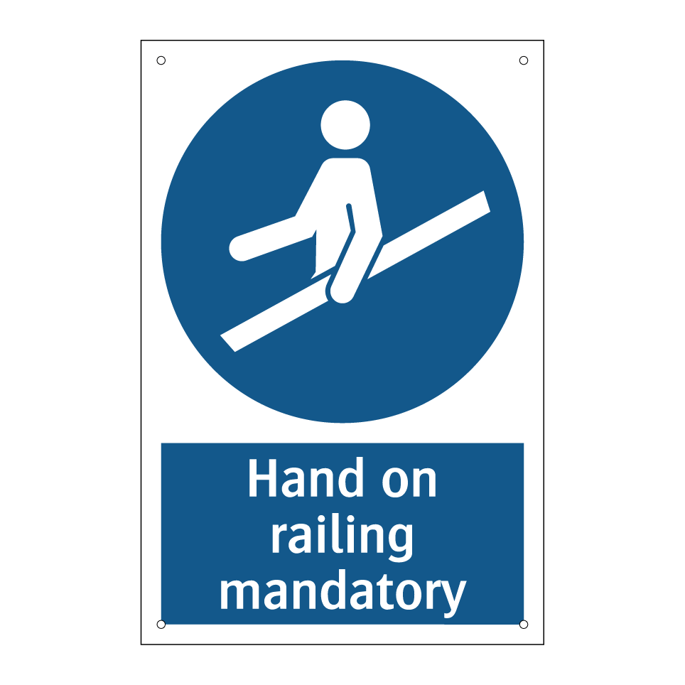 Hand on railing mandatory