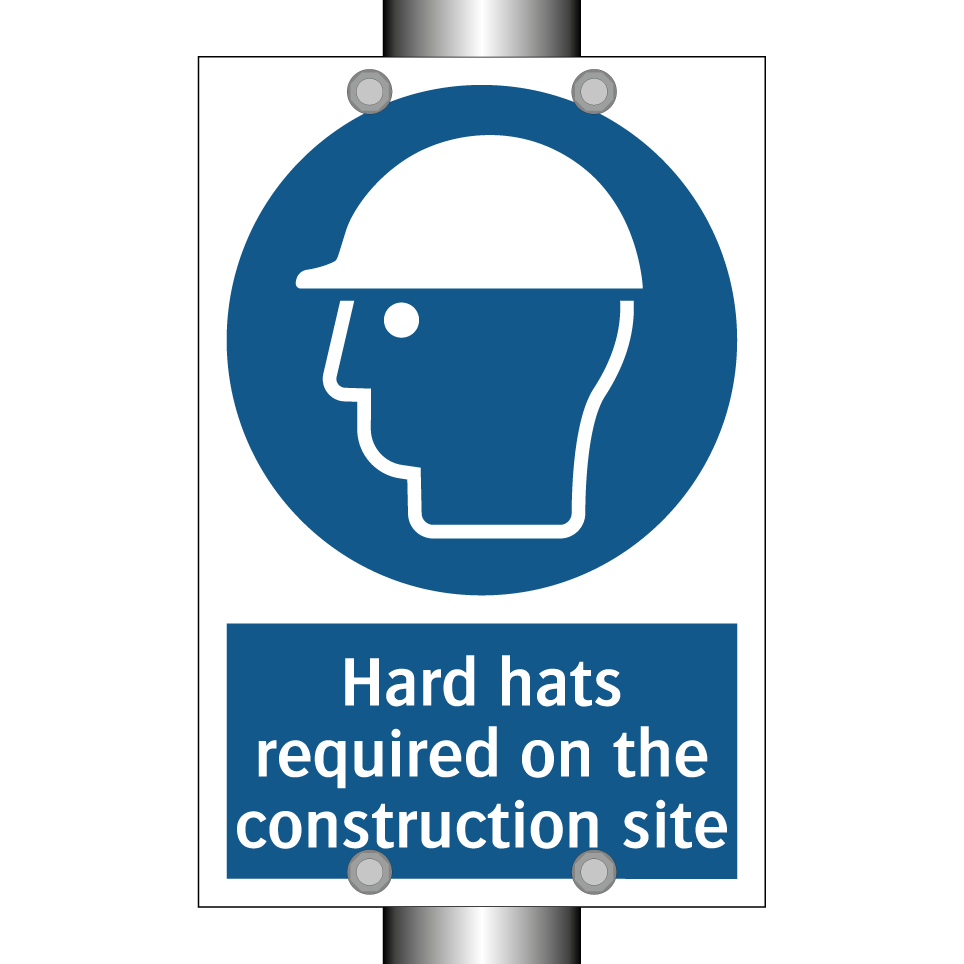 Hard hats required on the construction site