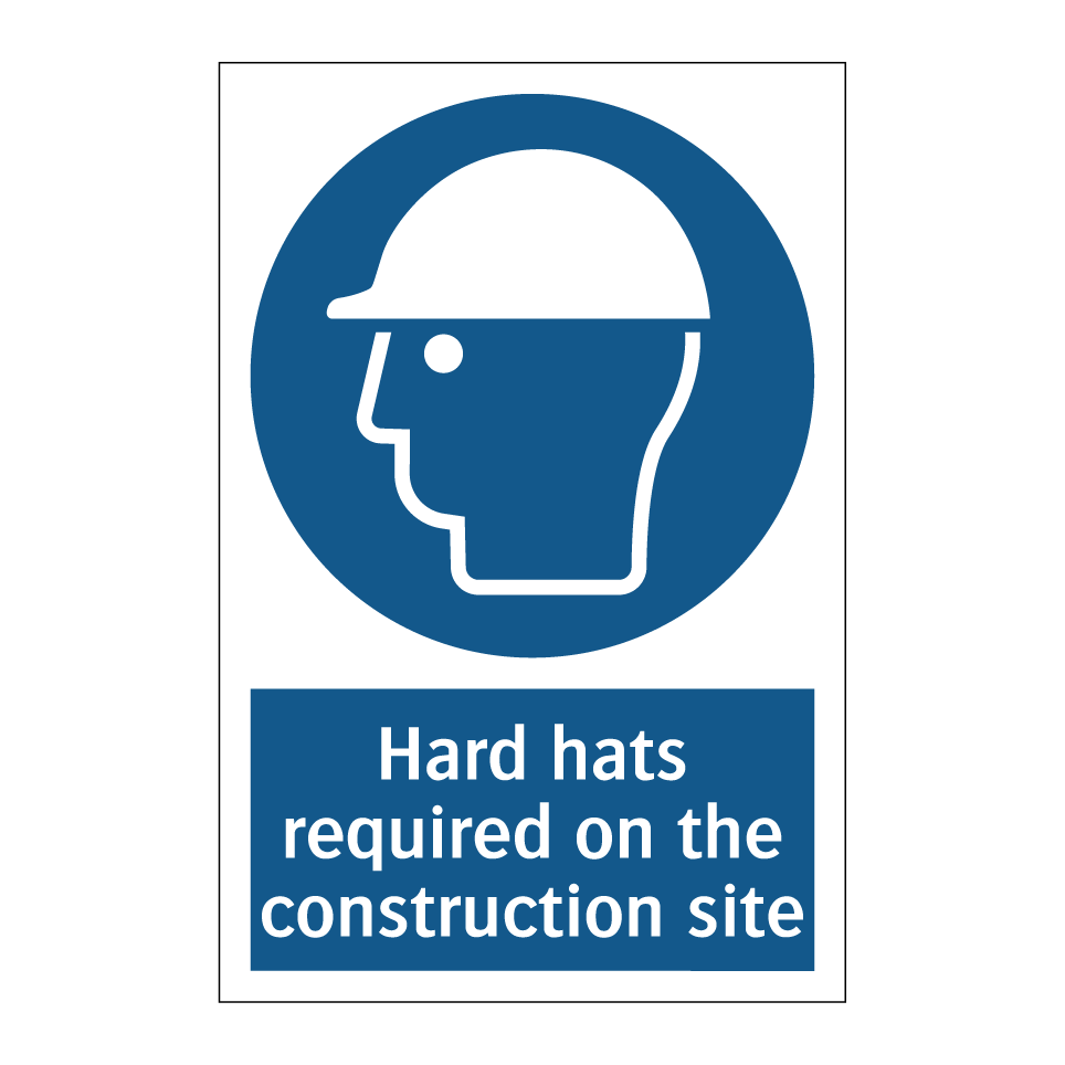 Hard hats required on the construction site