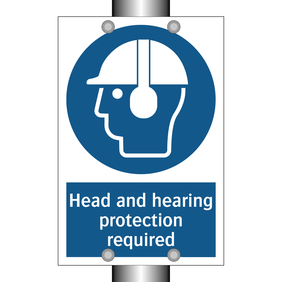 Head and hearing protection required
