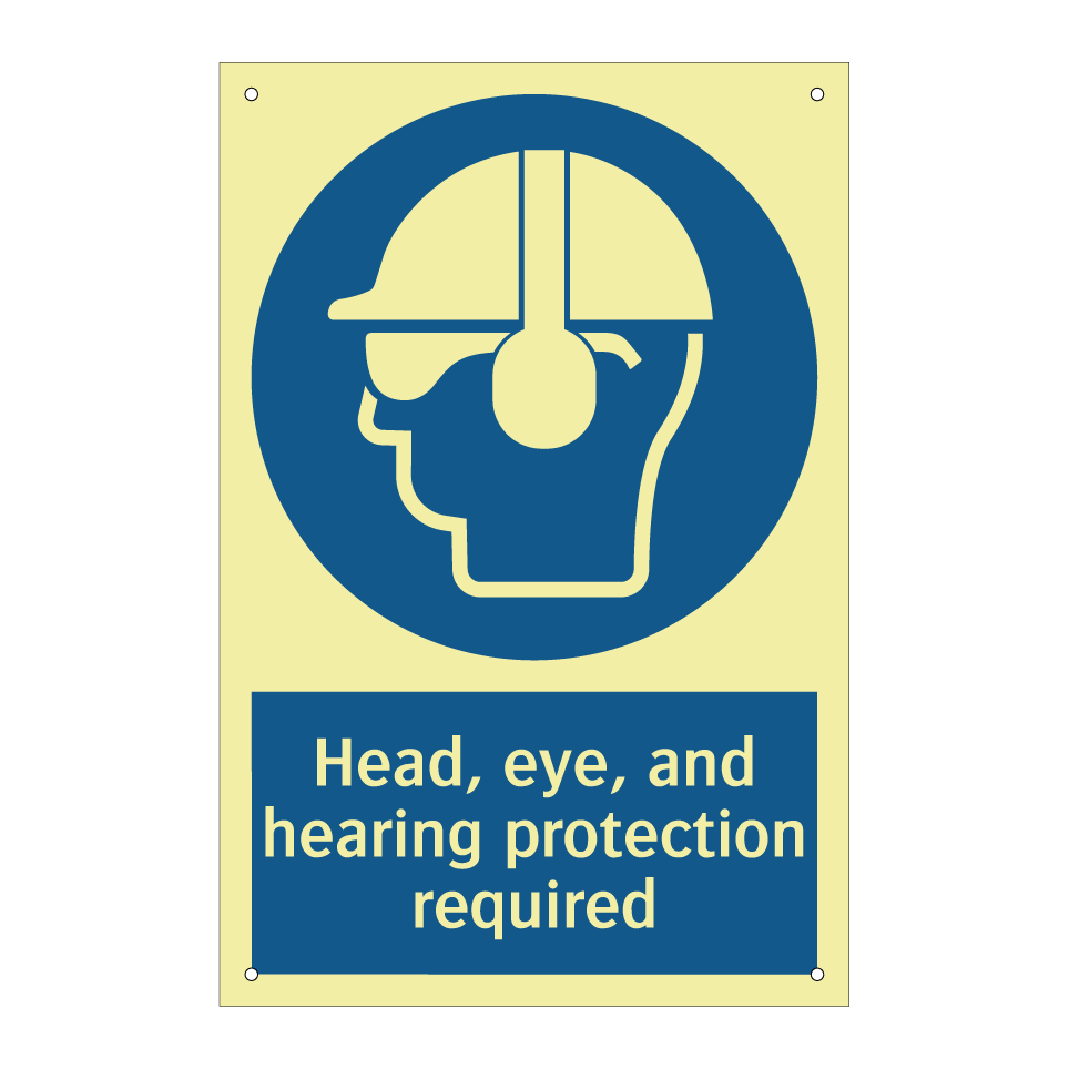 Head, eye, and hearing protection required