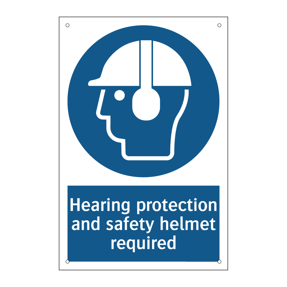 Hearing protection and safety helmet required