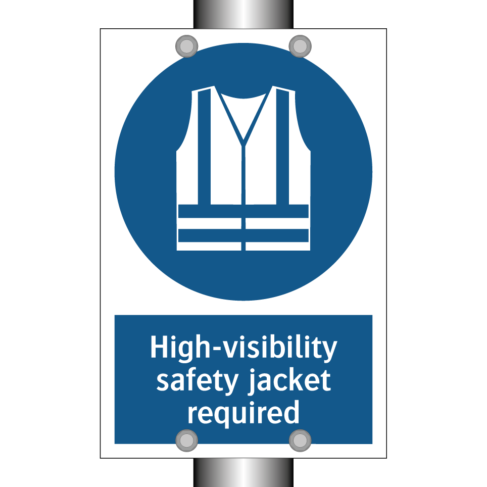 High-visibility safety jacket required