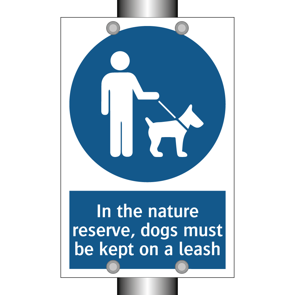 In the nature reserve, dogs must be kept on a leash