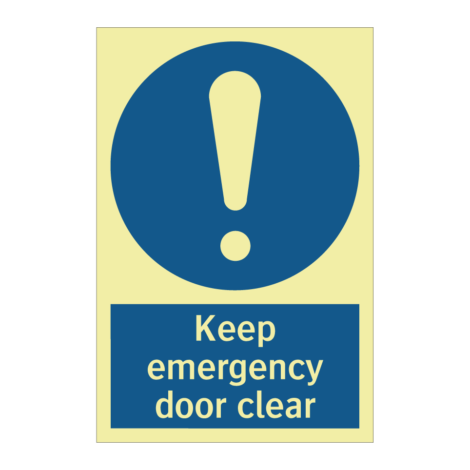 Keep emergency door clear