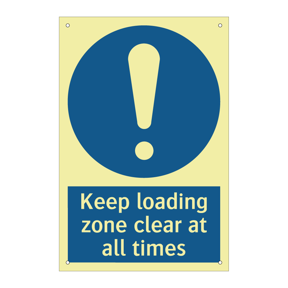 Keep loading zone clear at all times