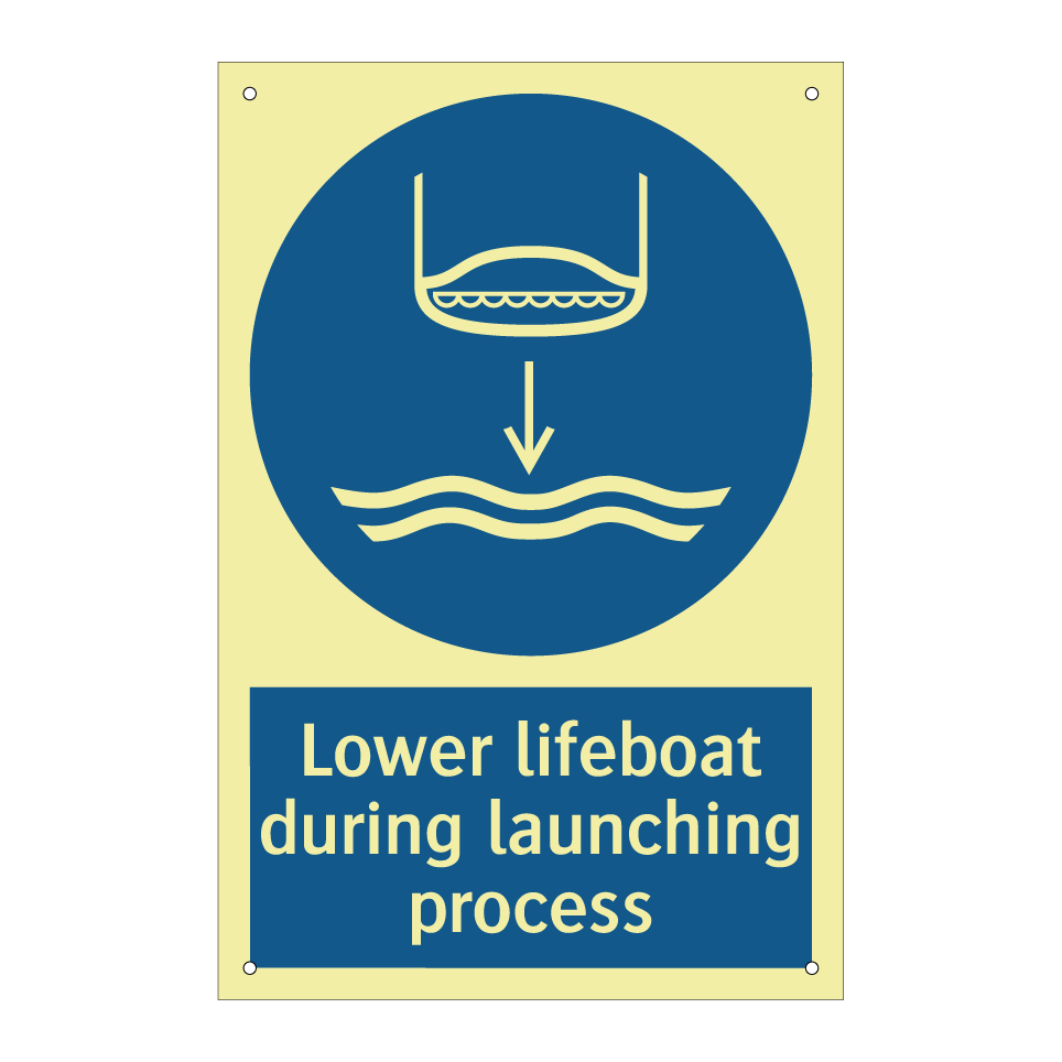 Lower lifeboat during launching process