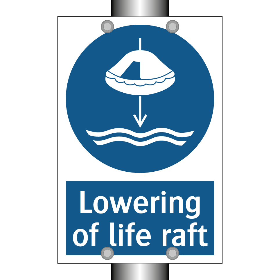 Lowering of life raft