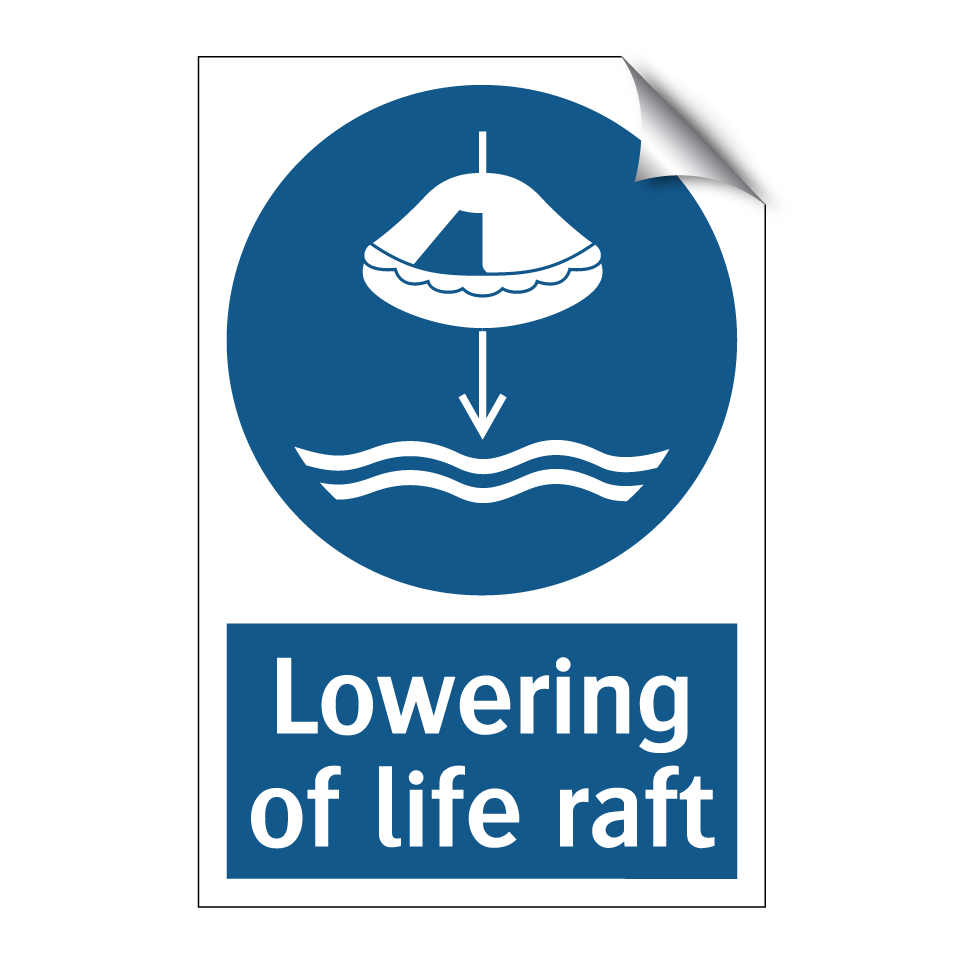 Lowering of life raft