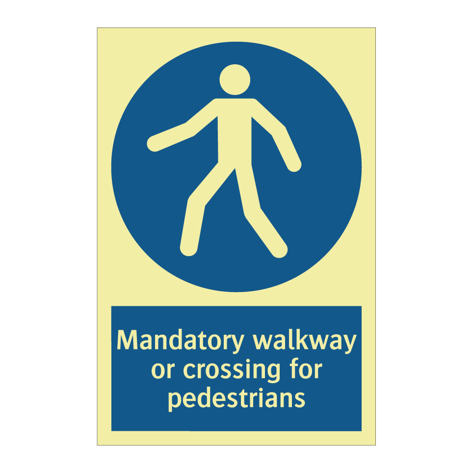 Mandatory walkway or crossing for pedestrians
