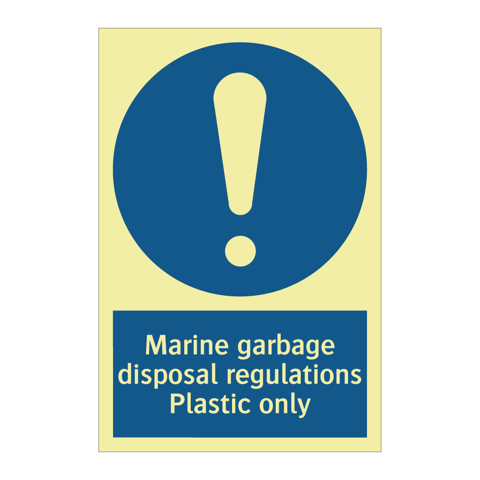Marine garbage disposal regulations Plastic only
