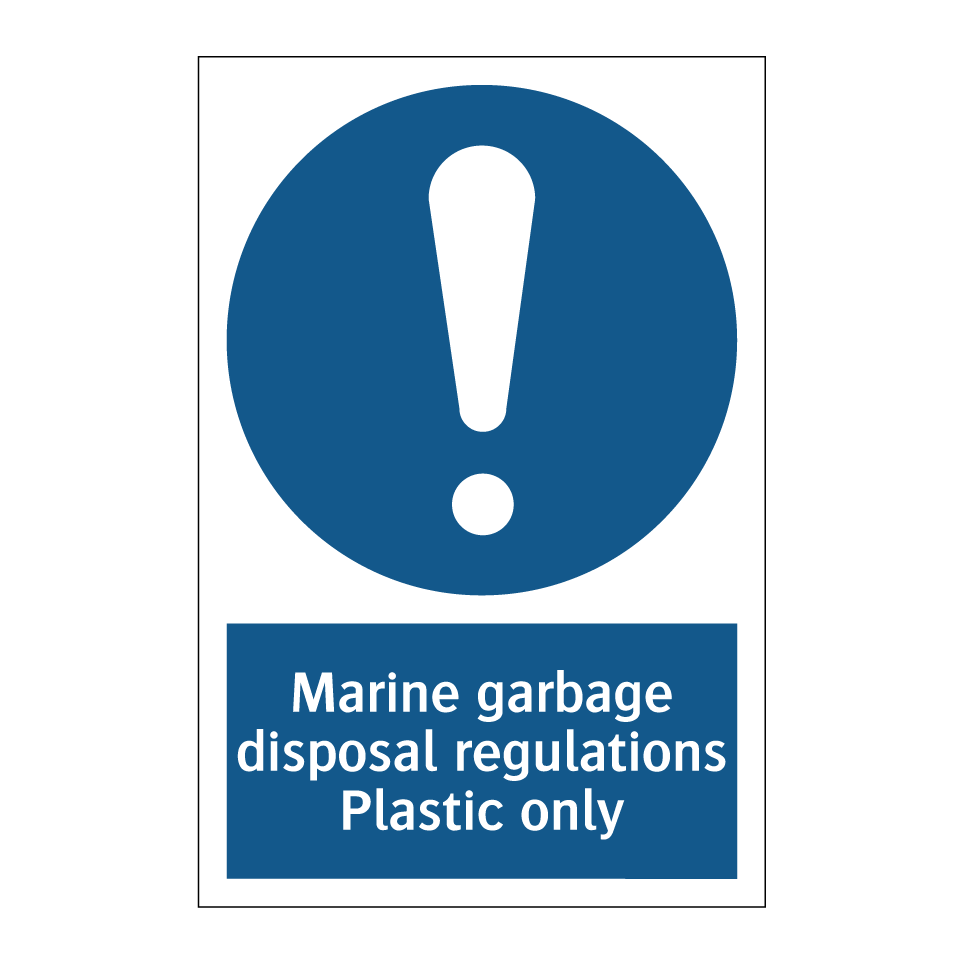 Marine garbage disposal regulations Plastic only