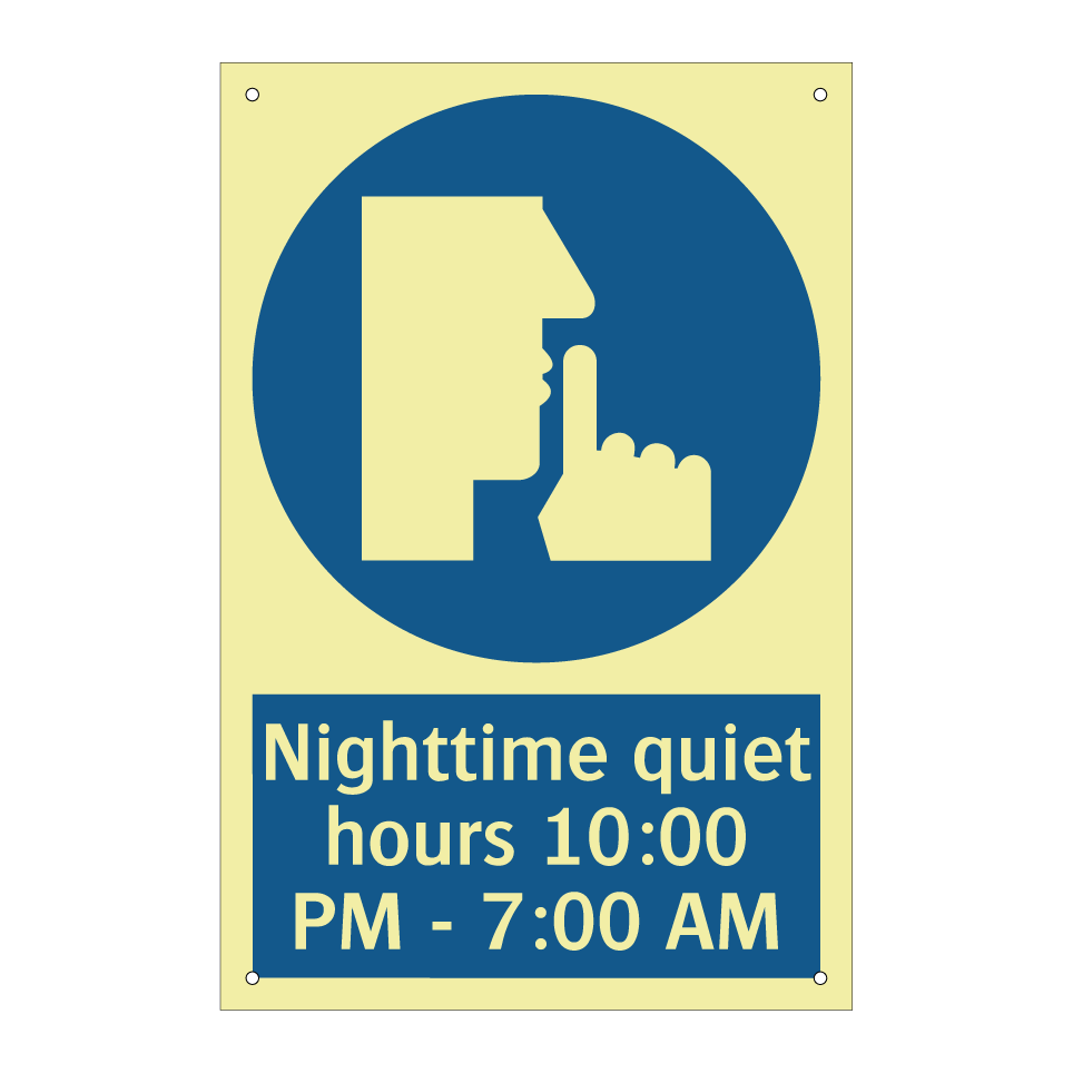Nighttime quiet hours 10:00 PM - 7:00 AM