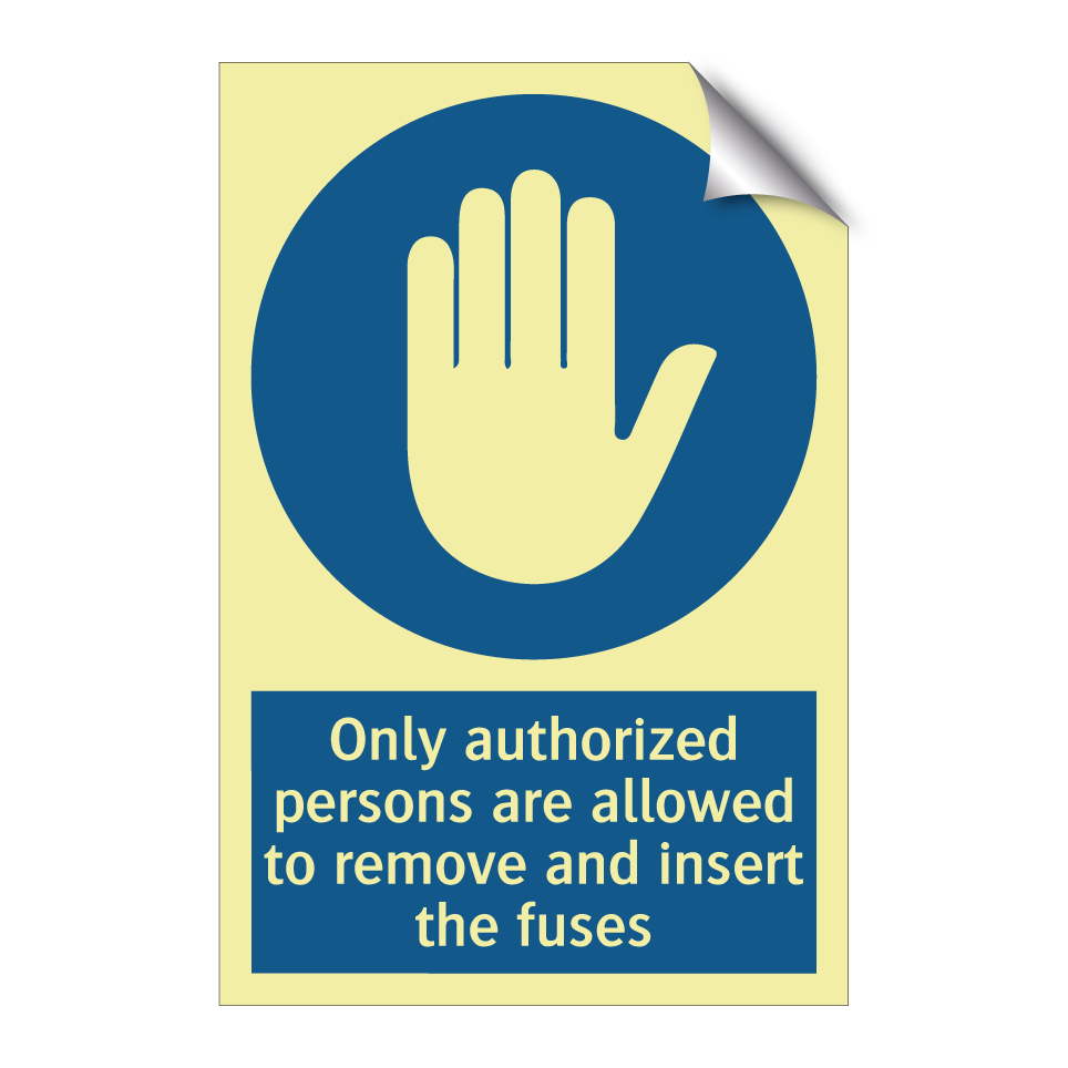 Only authorized persons are allowed to remove and insert the fuses