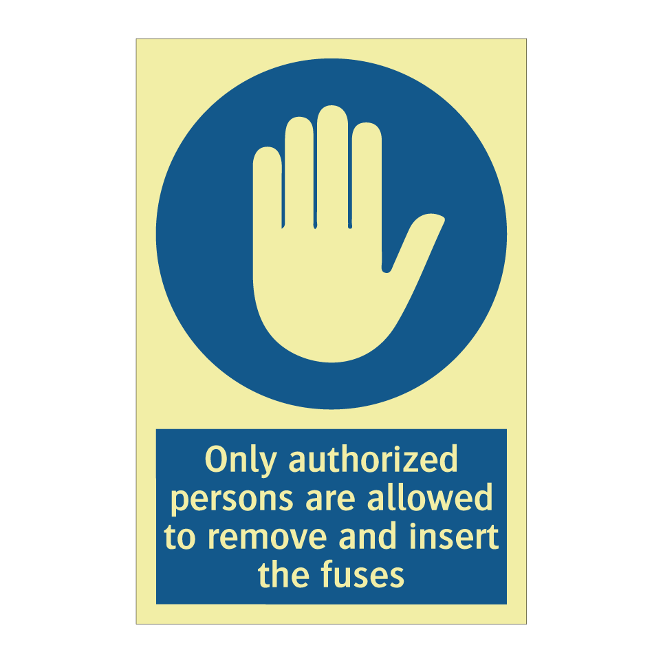 Only authorized persons are allowed to remove and insert the fuses
