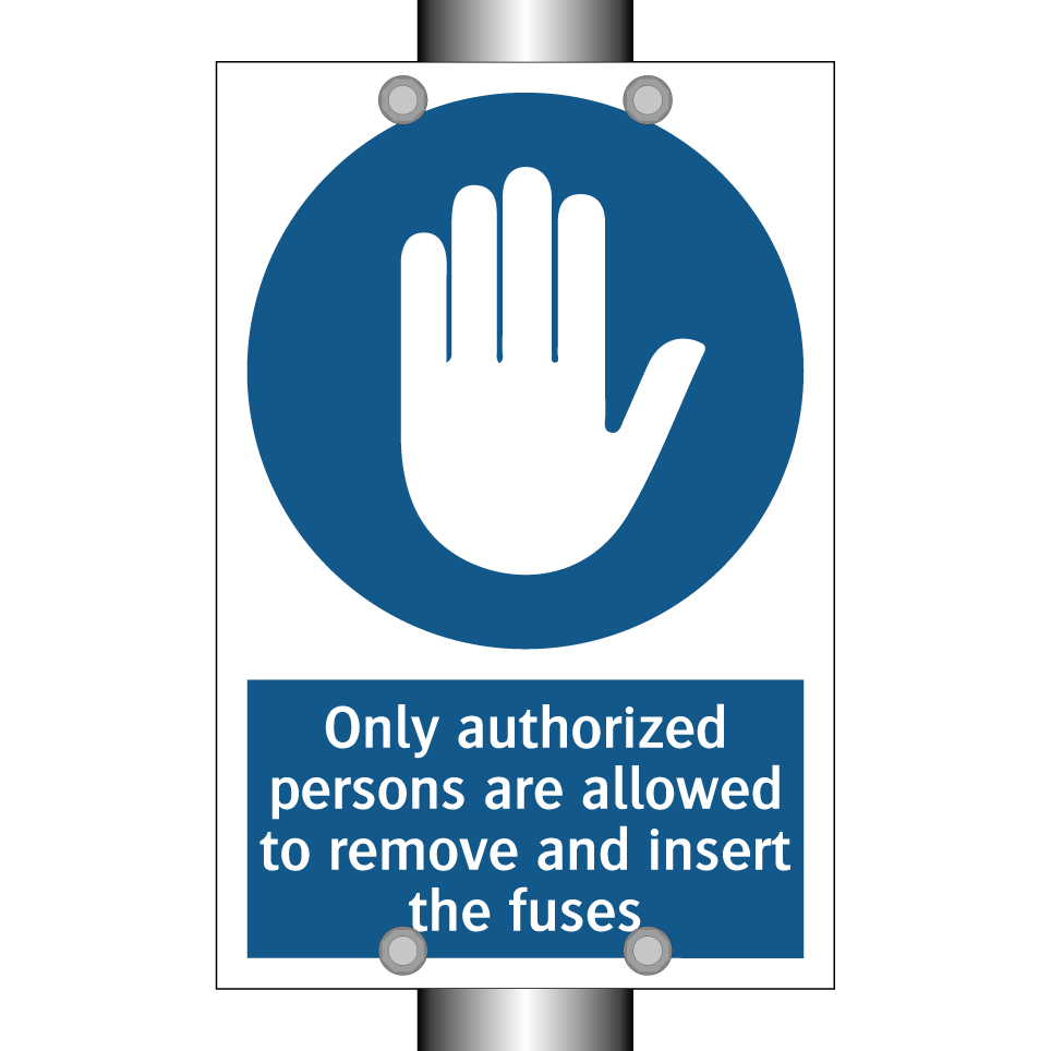 Only authorized persons are allowed to remove and insert the fuses