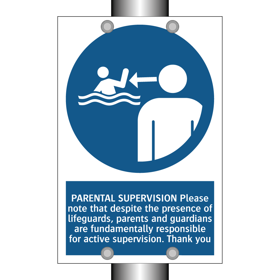 PARENTAL SUPERVISION Please note that despite the presence of lifeguards, parents and guardians are fundamentally responsible for active supervision. Thank you