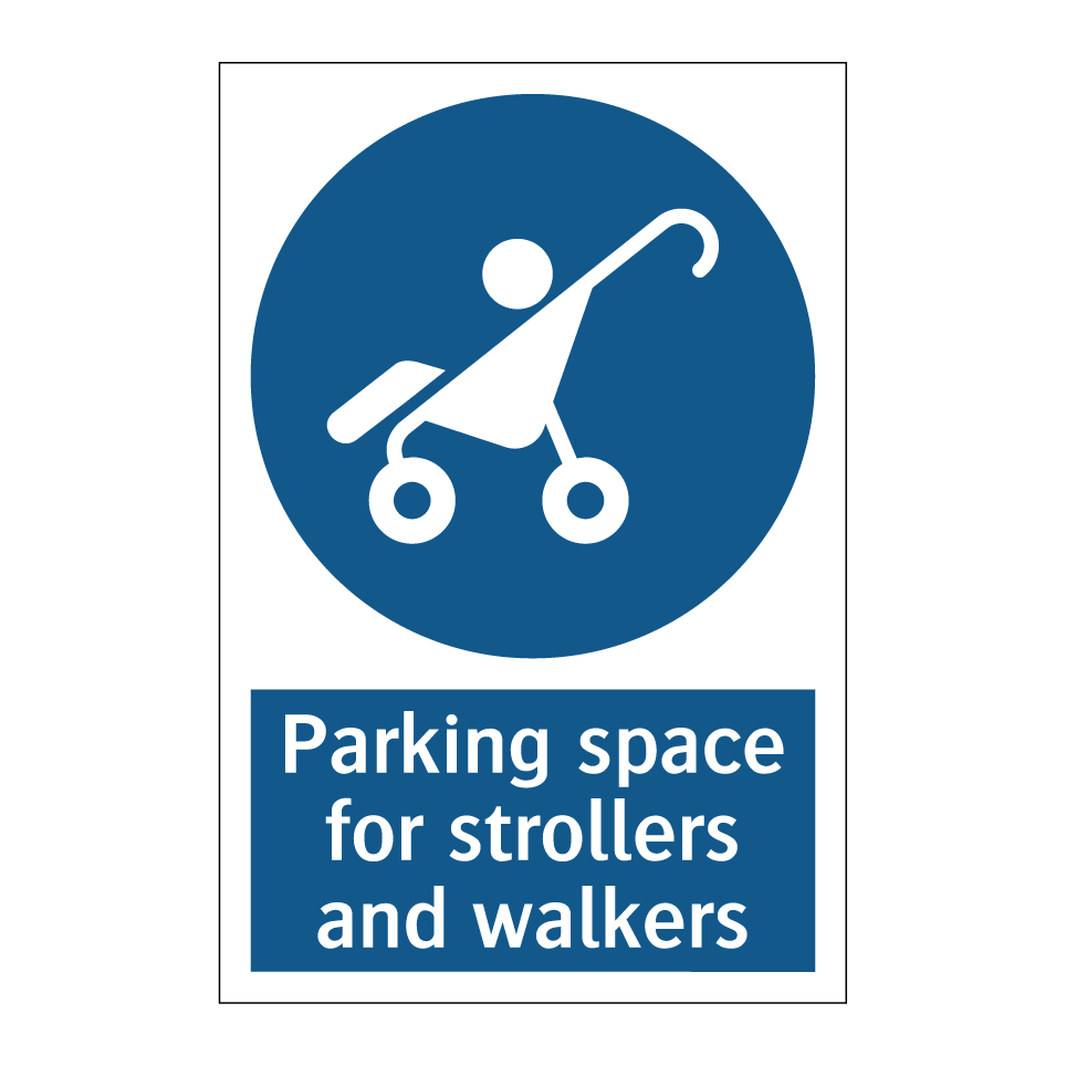 Parking space for strollers and walkers