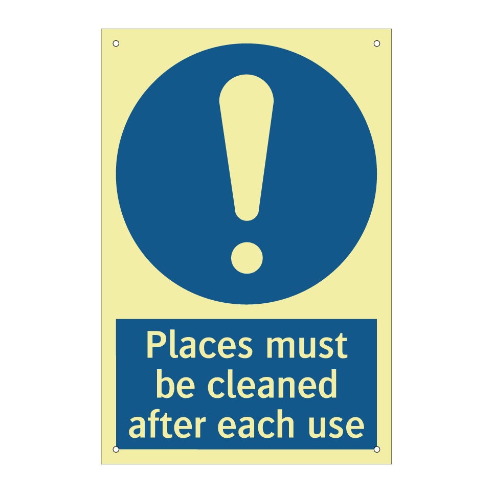 Places must be cleaned after each use