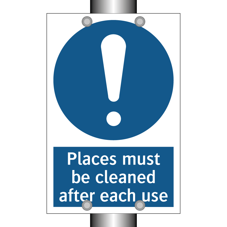 Places must be cleaned after each use