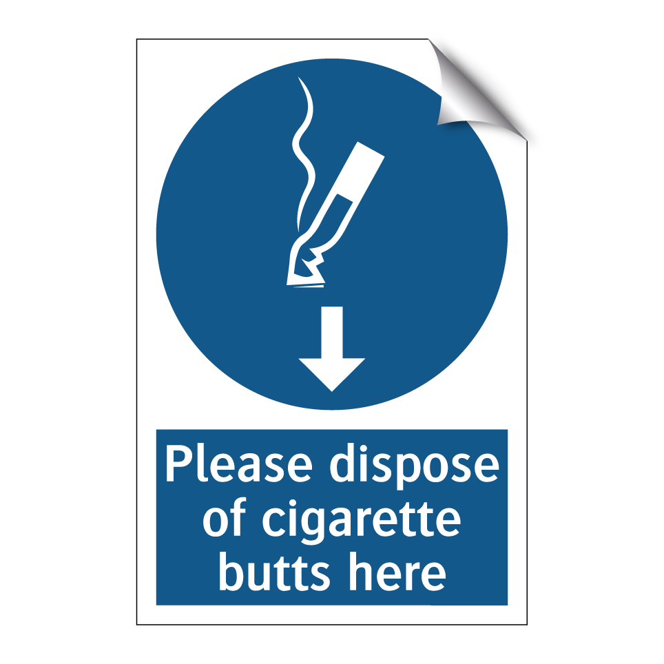 Please dispose of cigarette butts here