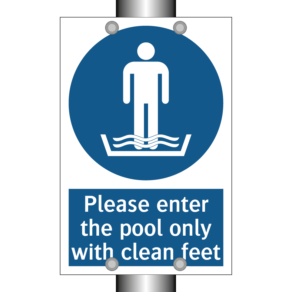 Please enter the pool only with clean feet