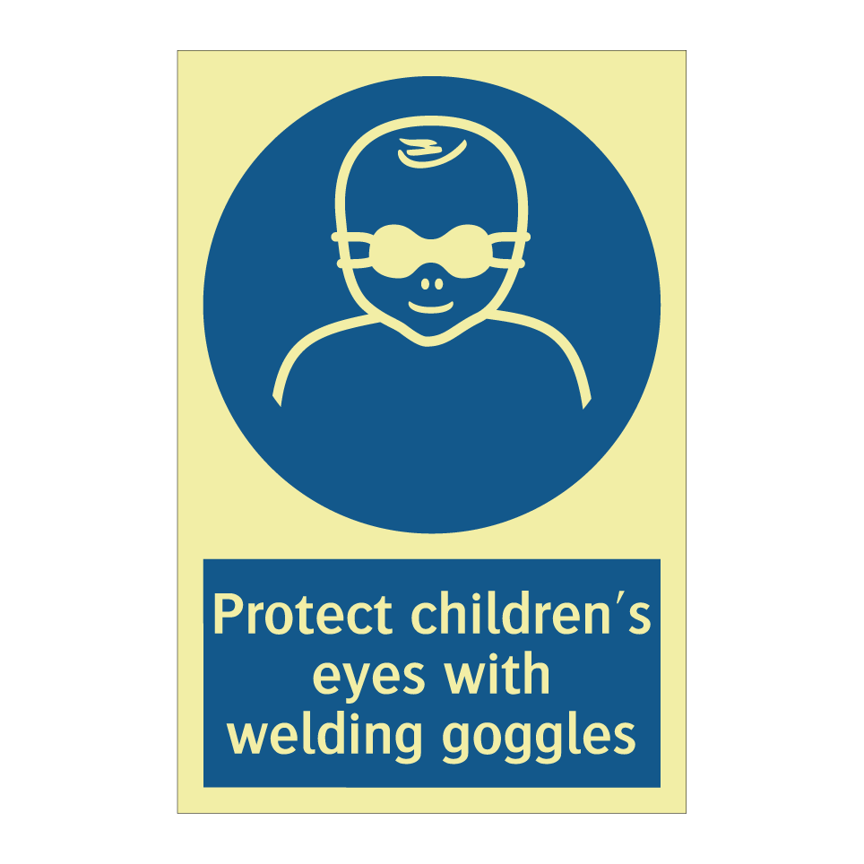 Protect children's eyes with welding goggles